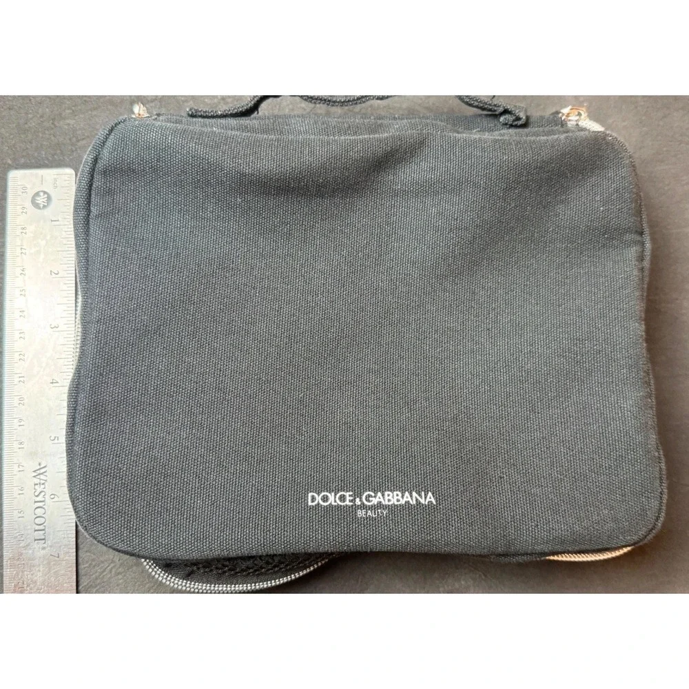 Dolce & Gabbana Beauty Makeup Bag Black Travel Case Toiletry Organizer NEW
